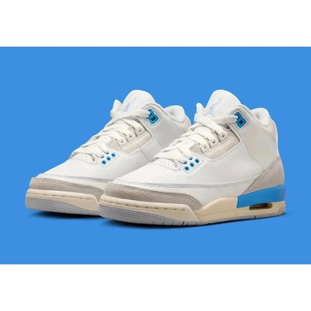 Air Jordan 3‎ Retro (GS) Size 4.5Y Shoes Summit White/Hydrogen Blue DM0967-101